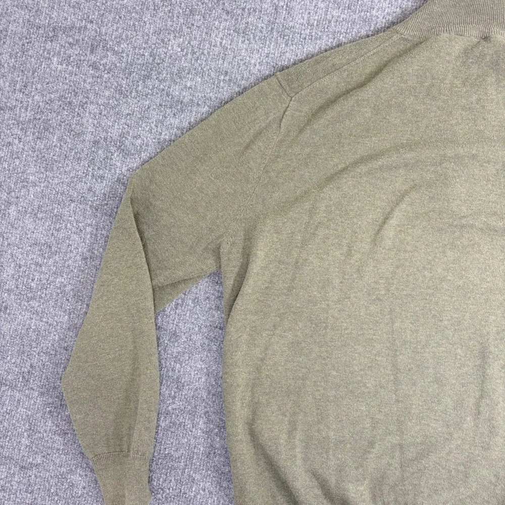 Jos A Bank Signature Collection Mens Large Sage Green 100% Pima‎ Cotton 1/4 Zip